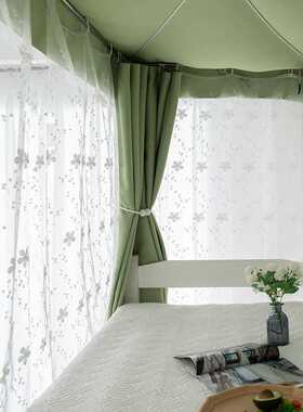 新款直销5ZW学生宿舍床帘下铺女强遮光加厚寝室少女清新上铺绿色