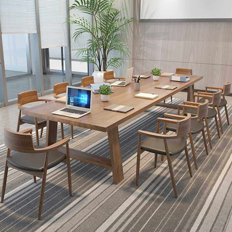 新款直销简约全实木办公桌椅组合工作室职员培训桌商务洽谈长桌会,住宅家具,书桌,淘宝优惠券,粉丝福利购,淘宝优惠卷