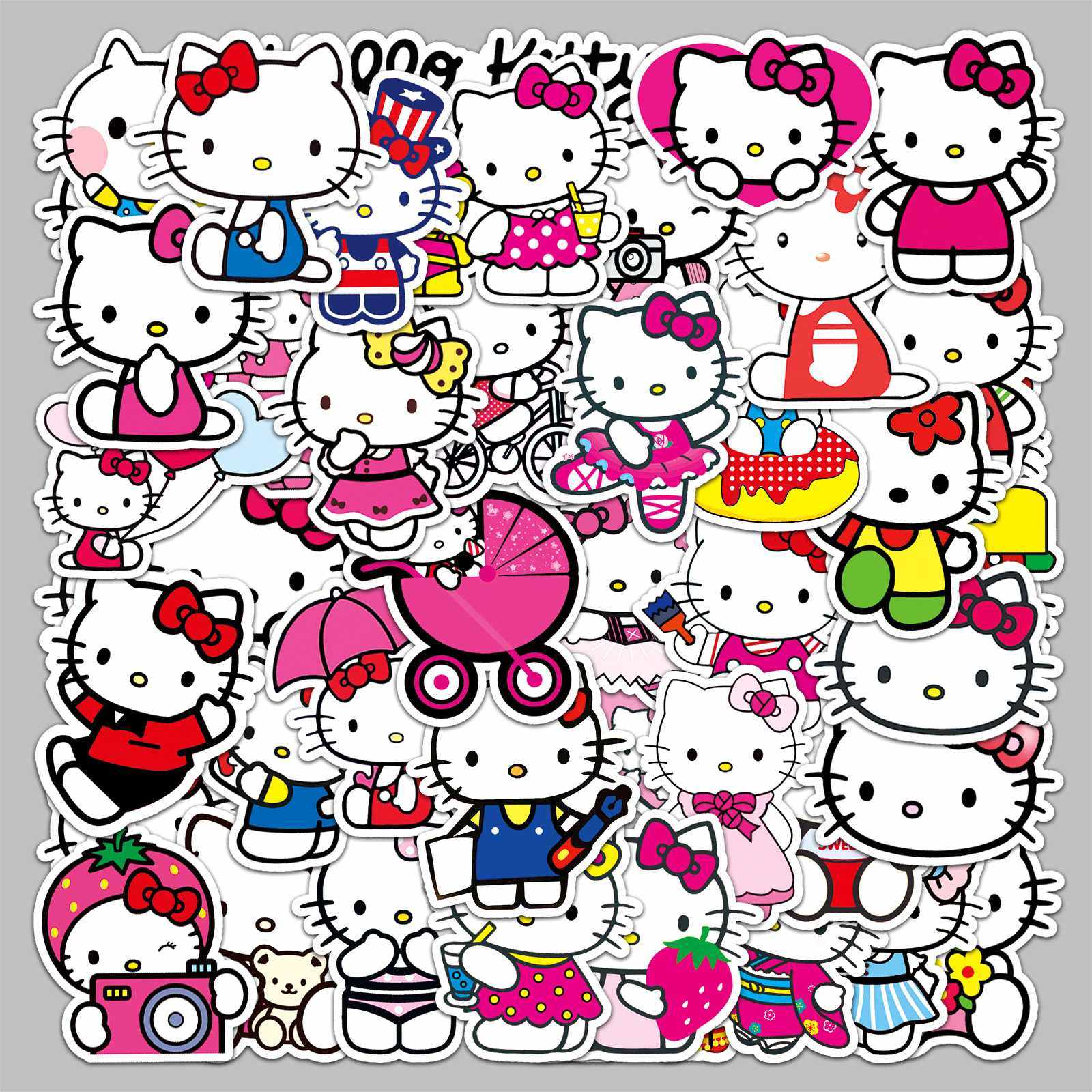 新款直销50张不重复KT猫可爱猫咪涂鸦卡通动物手机水杯平板行李箱,玩具/童车/益智/积木/模型,贴纸,淘宝优惠券,粉丝福利购,淘宝优惠卷