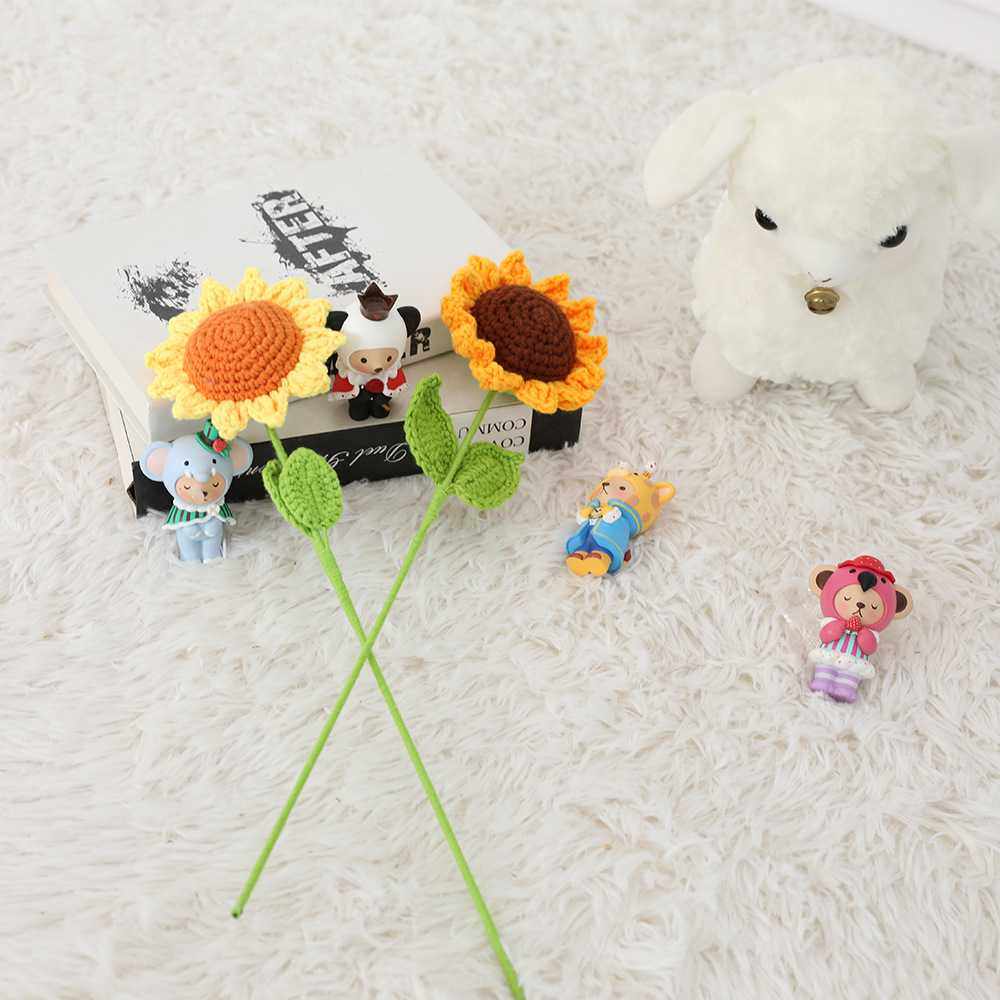 新款直销手工编织花束成品DIY向日葵永生花束成品仿真花毛线花节,服饰配件/皮带/帽子/围巾,DIY编织材料包,淘宝优惠券,粉丝福利购,淘宝优惠卷