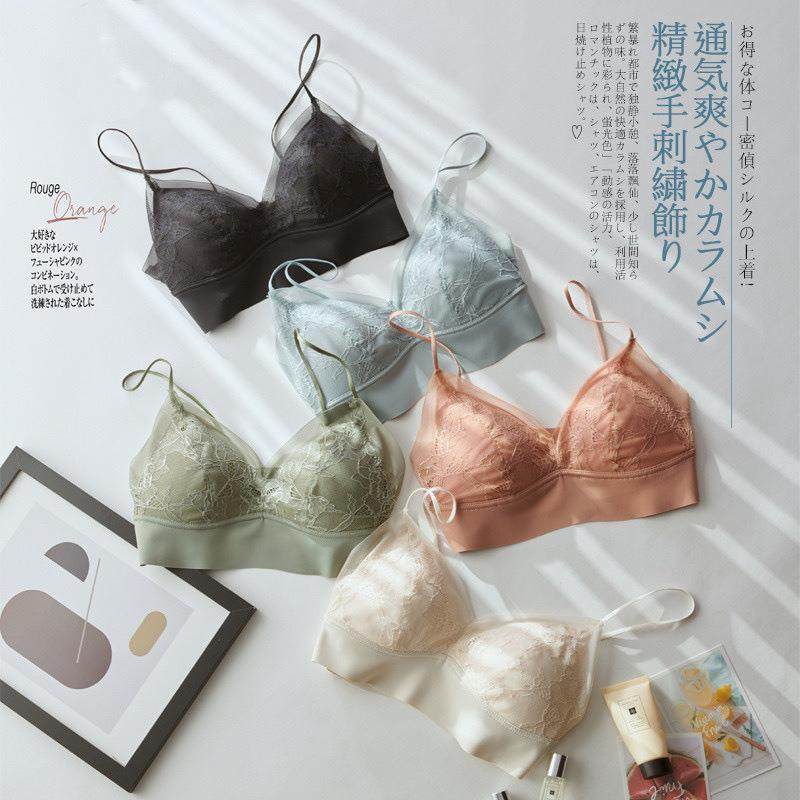 新款直销日单仙女蕾丝内衣一体式吊带无痕无钢圈性感背心睡眠运动