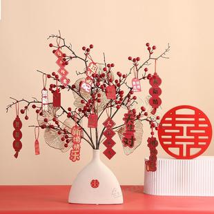 直销喜庆发财果仿真花订婚结婚花婚房布置装 新款 饰品乔迁新年客厅