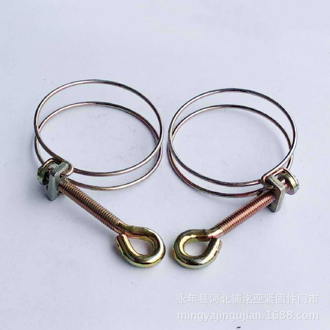 新款直销洺亚·手柄钢丝卡箍镀锌双钢丝喉箍9字喉箍钢丝卡箍2寸