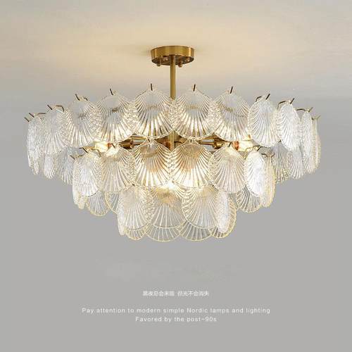 新款直销法式轻奢水晶吊灯现代简约复古卧室客厅餐厅灯美式中古玻