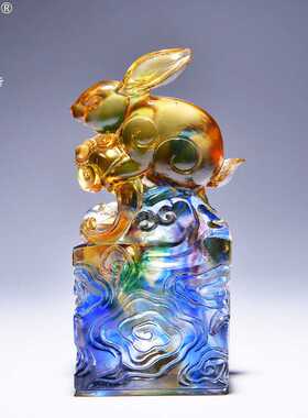 新款直销可以刻字古法琉璃工艺品十二生肖大印章姓名生日活动礼品