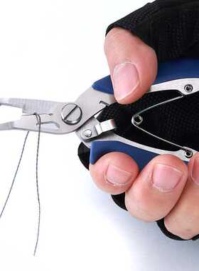 新款直销带钩弯咀钓鱼钳多功能鱼用剪F-317不锈钢剪刀垂钓鱼工具