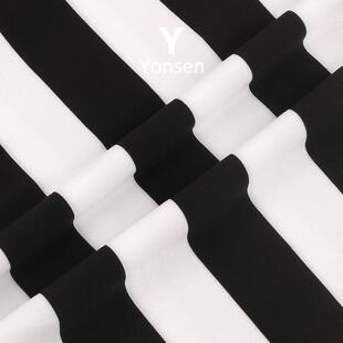 新款直销4*4牛奶丝汗布色织条黑白条纹针织布料 春夏四面弹拉架T