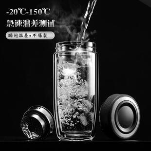 直销双层玻璃杯耐高温玻璃水杯鹅蛋杯子双层隔热鹅蛋玻璃杯定 新款