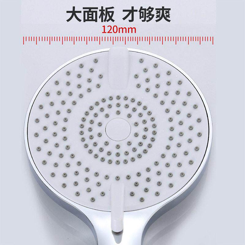新款直销四功能喷枪压手持花洒大面板硅胶出水美式花洒支架浴室通