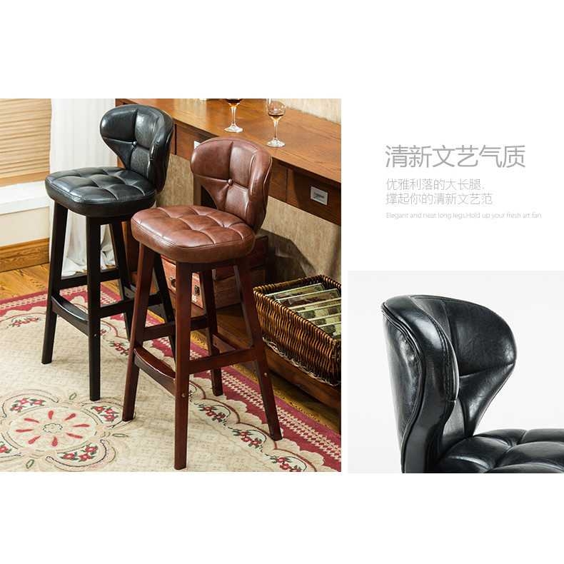 新款直销实木吧台椅轻奢酒吧桌椅现代简约高凳子吧椅高脚凳家用椅