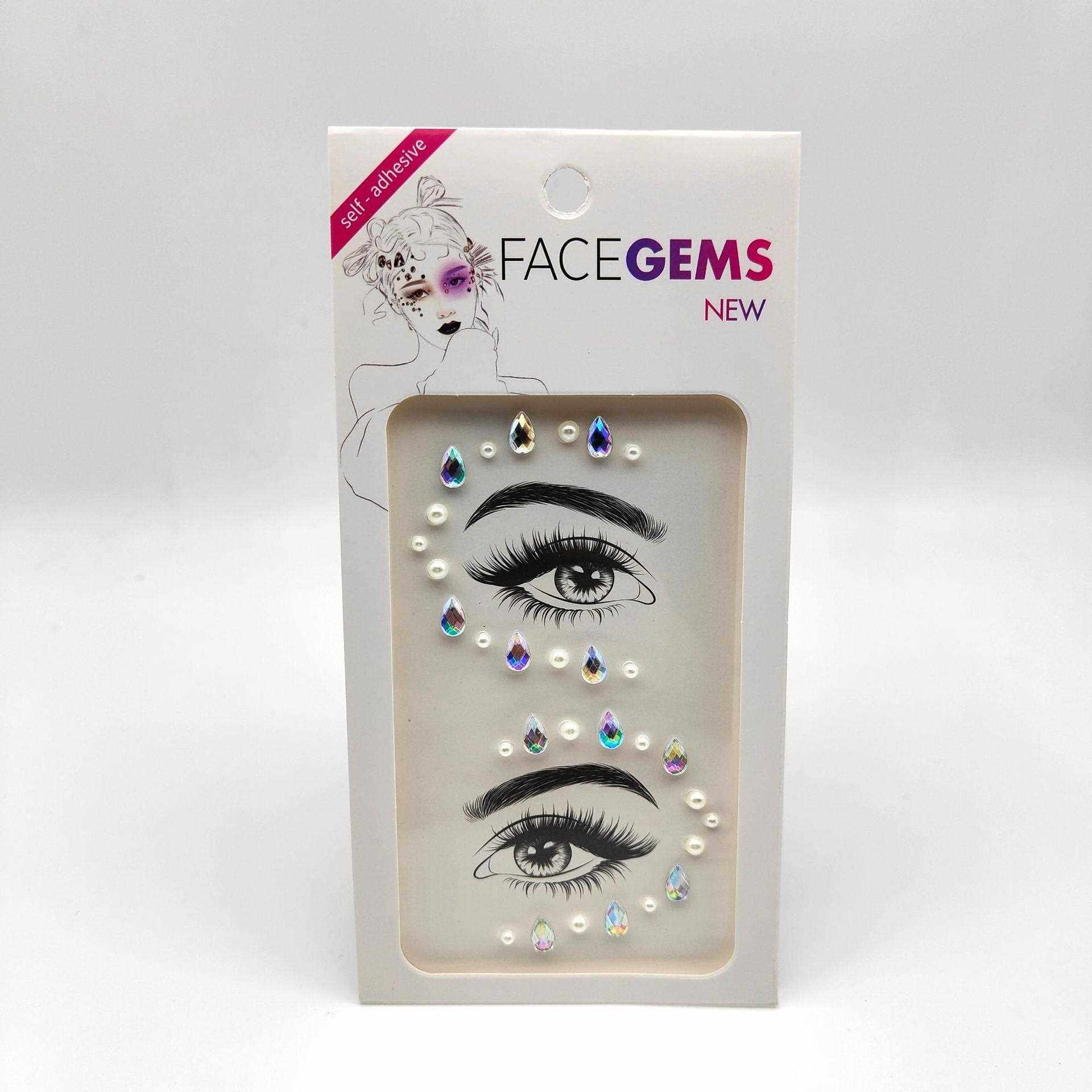 新款直销跨境眼妆眼部钻贴装饰儿童脸贴纸眉心化妆脸部欧美亚克力