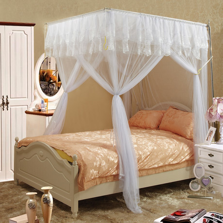 免打墙不锈钢压脚蚊帐加厚加粗