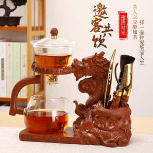 玻璃茶具耐热透明功夫茶杯半分离磁吸茶壶家用全自动冲泡茶神器