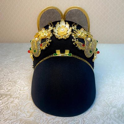 结婚帽子汉服男精工檐皇上翼善冠