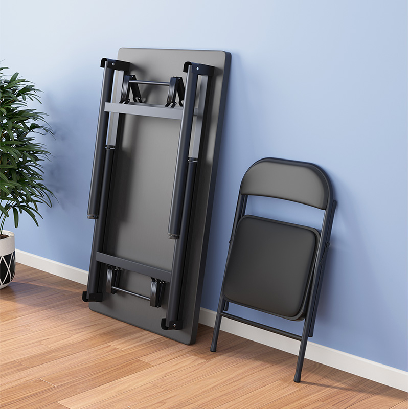 折叠餐桌出租房用家用小型吃饭桌子凳子套装商用餐饮快餐桌椅组合