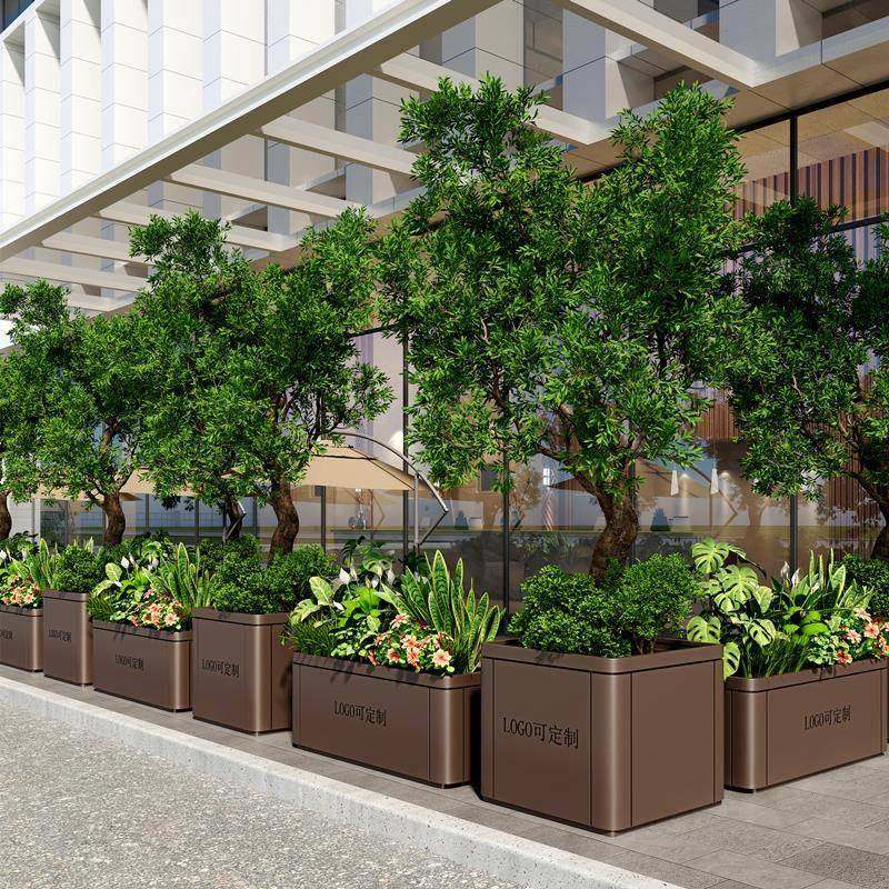 不锈钢户外移动花箱售楼部花盆商业街花坛成品广场种树箱花槽定制,商业/办公家具,花坛/花箱,淘宝优惠券,粉丝福利购,淘宝优惠卷