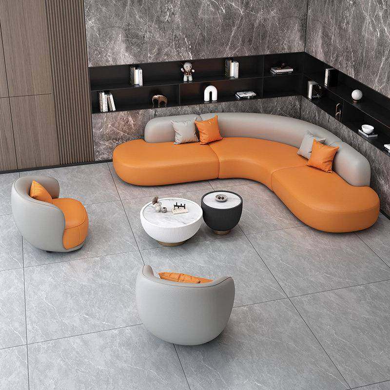 轻奢现代转角沙发客厅家用小户型服装店美容院休息区猫爪皮沙发,住宅家具,皮艺沙发,淘宝优惠券,粉丝福利购,淘宝优惠卷