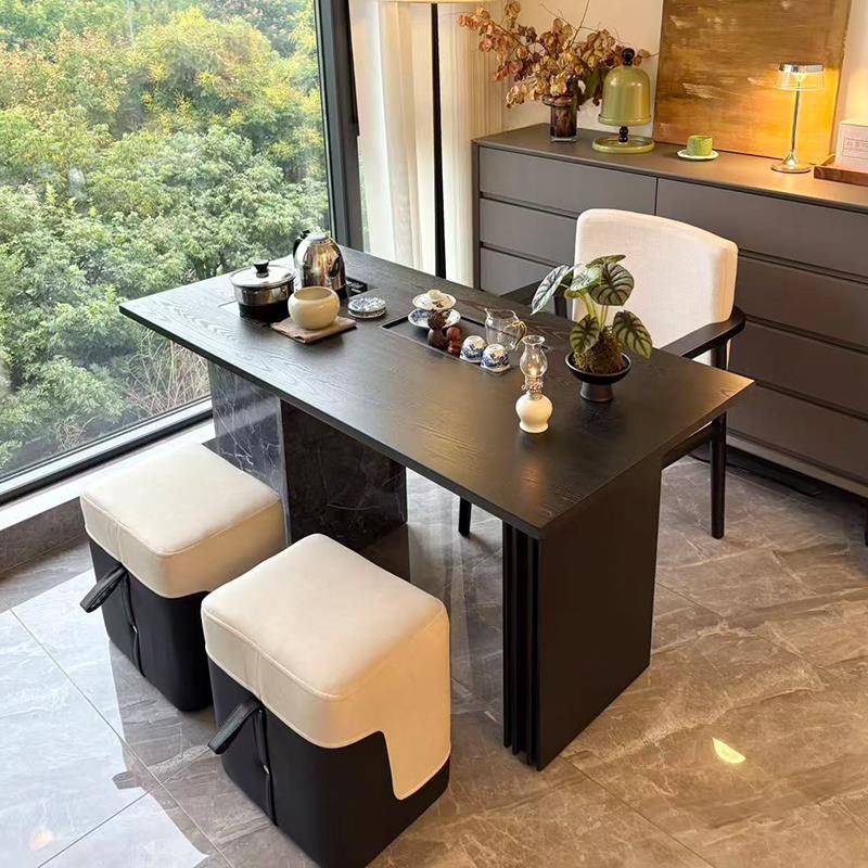 意式轻奢实木家用客厅茶桌椅组合2025新款高端简约现代网红泡茶台