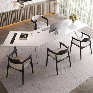 设计师创意白色实木小空间单人专用1米6办公桌老板桌书桌意式极简