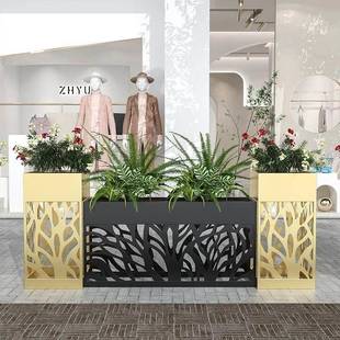 花箱户外定制不锈钢花槽长方形花坛成品铁艺花箱定制组合户外花箱