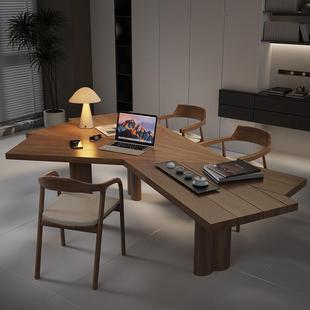 现代简约异形纯实木1米6办公室电脑桌老板桌书桌工作台设计师创意