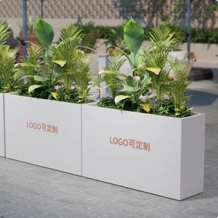 户外铁艺不锈钢花箱室内阳台花箱种植箱隔断花槽商业广场围栏花坛