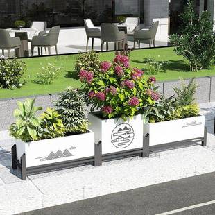 户外不锈钢花箱定制组合市政道路移动围栏隔断室外花槽铁艺种植箱