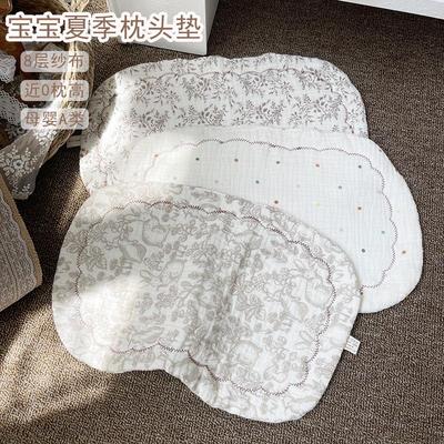 新生儿云片枕婴儿0到6个月平枕头八层纱布宝宝枕巾儿童防吐奶枕垫