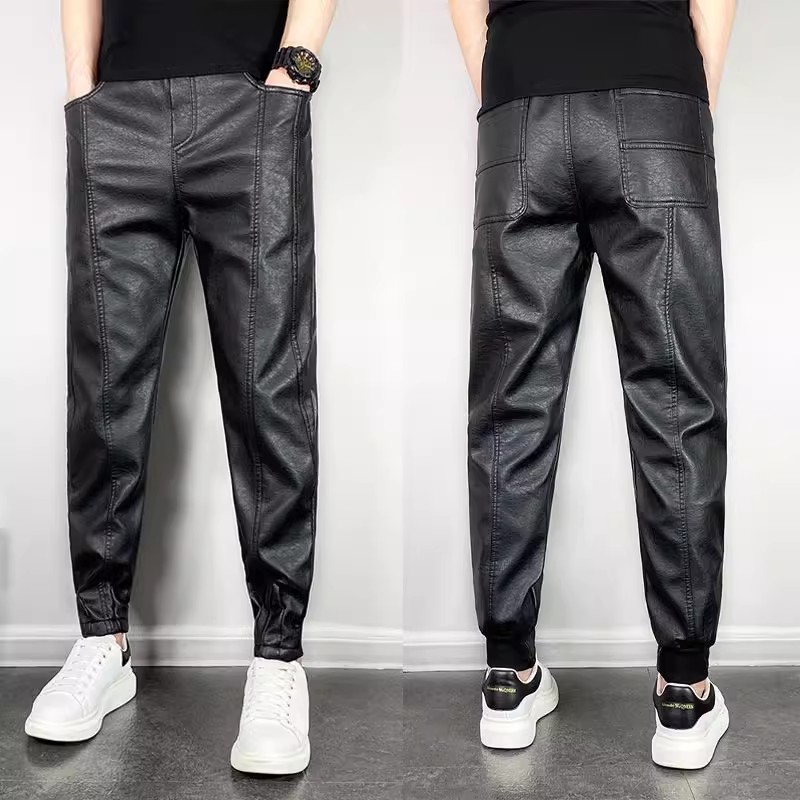 小脚裤加厚防风外卖皮裤