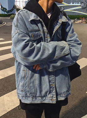 简约牛仔外套男宽松韩版休闲潮流