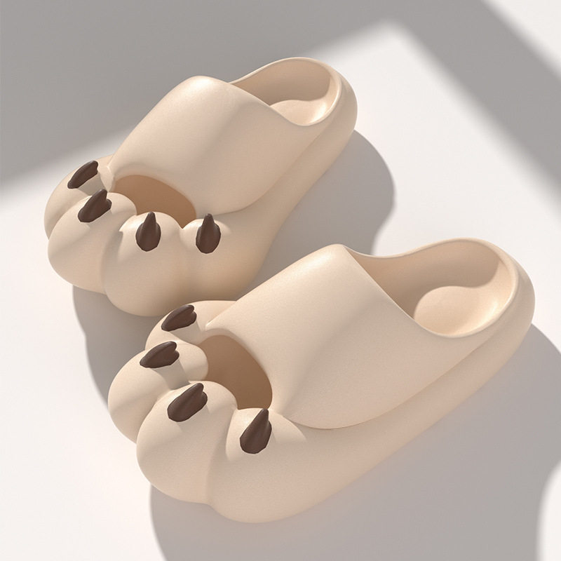 23抖音爆款卡通创意搞怪可爱熊爪凉拖鞋女夏季室内厚底踩屎感拖鞋