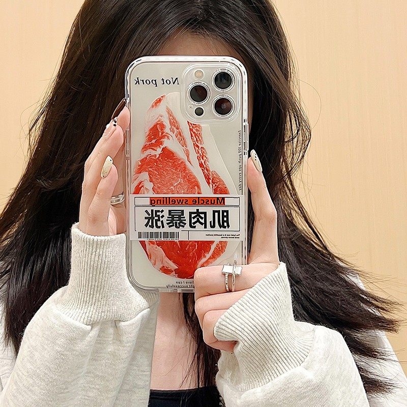 肌肉暴涨硅胶手机壳iphone14 promax 苹果13情侣手机壳王鹤棣同款