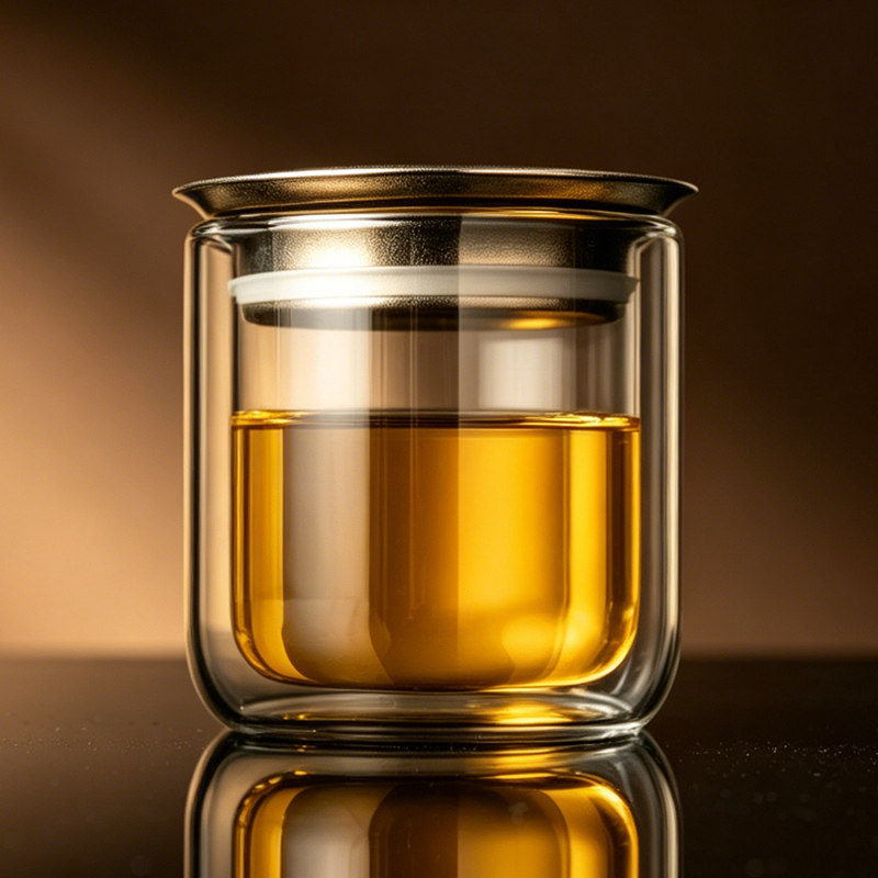 玻璃泡茶壶防烫手冲茶器纯钛过滤泡茶器盖碗茶水分离工位一人饮