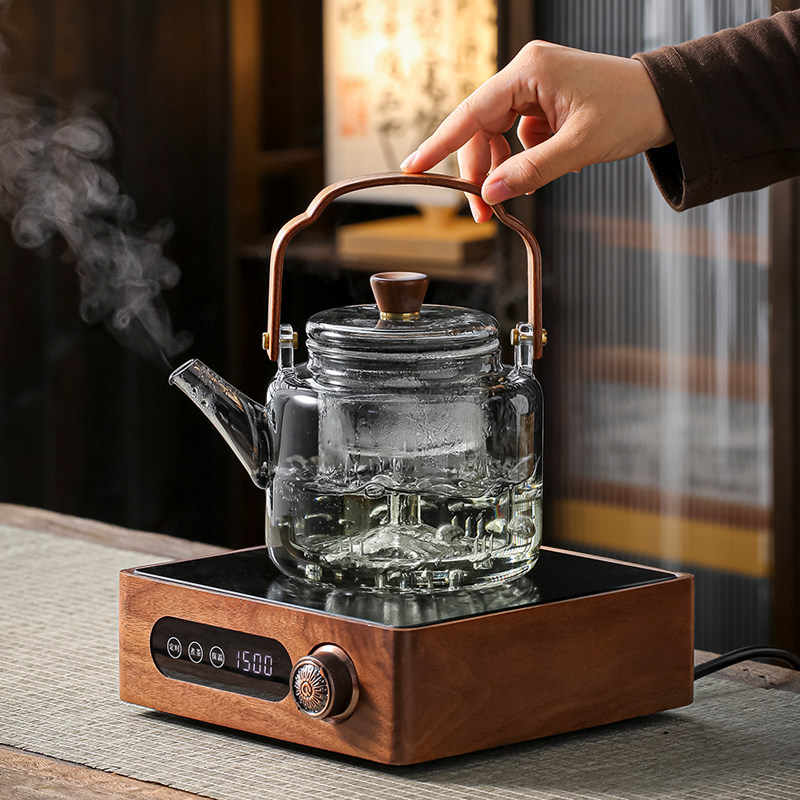 玻璃煮茶壶2024新款煮茶器煮茶炉泡茶家用电陶炉煮茶烧水壶耐高温