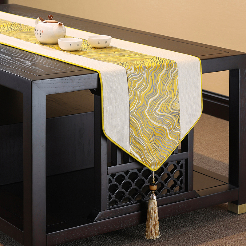 新中式禅意桌旗桌布餐桌电视柜茶台茶几茶席轻奢茶旗茶桌高端垫布