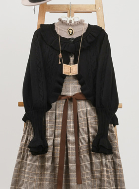 [梨梦]Lolita短款毛衣开衫洛丽塔开衫复古针织软妹少女可爱