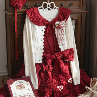 [柔软心事]Lolita短款毛衣开衫外套复古针织开衫软妹外套