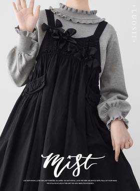 lolita毛衣内搭高领打底针织衫保暖上泡泡袖内搭洛丽塔日系软妹