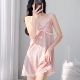 性感睡衣女金丝绒纯欲2025秋冬季 新款 带胸垫长袖 法式 吊带睡裙大码