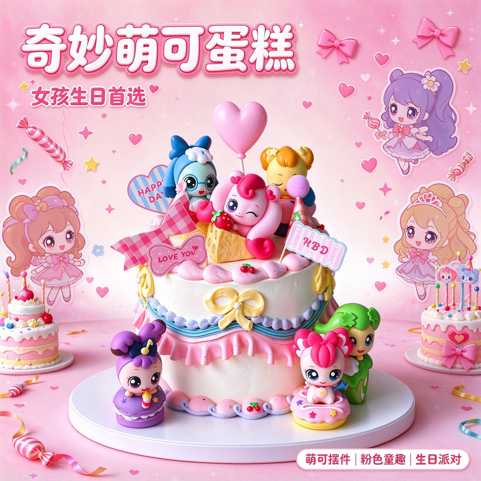 网红奇妙萌可生日蛋糕同城配送