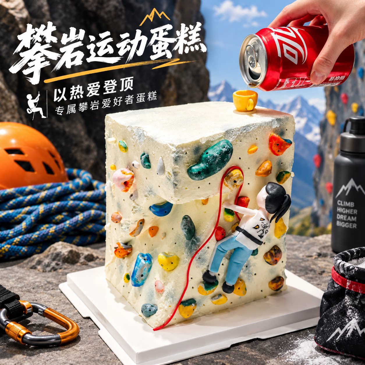 户外攀岩主题生日蛋糕同城配送