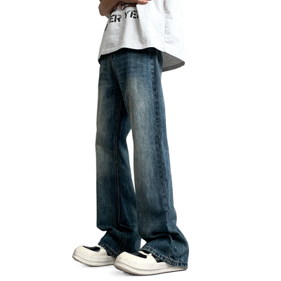 复古蓝牛仔裤男夏季高个子加长版