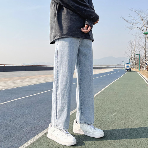 浅蓝色牛仔裤男潮流新款