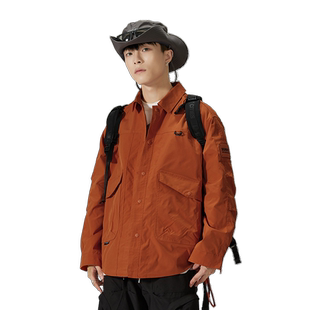 冲锋衣外套男款秋款夹克男士秋夏季户外防风防水翻领工装登山服男