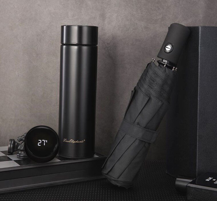 火象 阿西莫保温杯套装hxb-zl101水杯 雨伞黑色 商务礼赠定制礼品