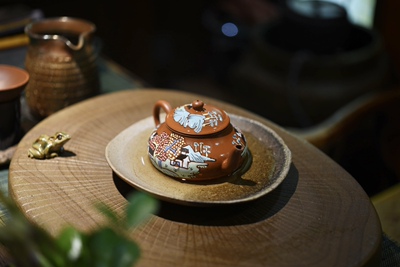 珐琅彩紫砂壶 早期出口回流老紫砂朱泥泡茶壶 功夫茶具 博茶堂