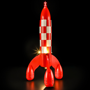 YEABRICKS灯饰适用21367丁丁历险记 月球火箭Tintin积木LED灯光件