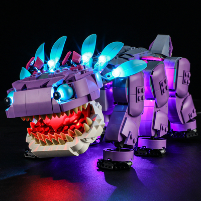 YEABRICKS LED灯饰适用乐高积木灯光改件77077堡垒之夜克鲁卜机甲