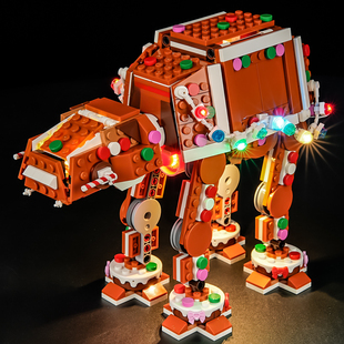 YEABRICKS适用乐高星球大战系列40806圣诞姜饼AT-AT积木LED灯光组