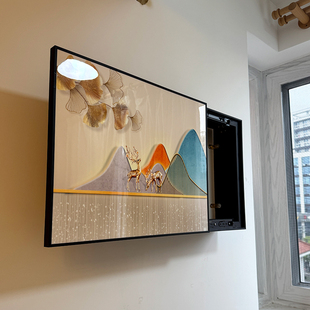 加厚电表箱装饰画定制厚度天然气表明线盒推拉轨道款遮挡配电箱画